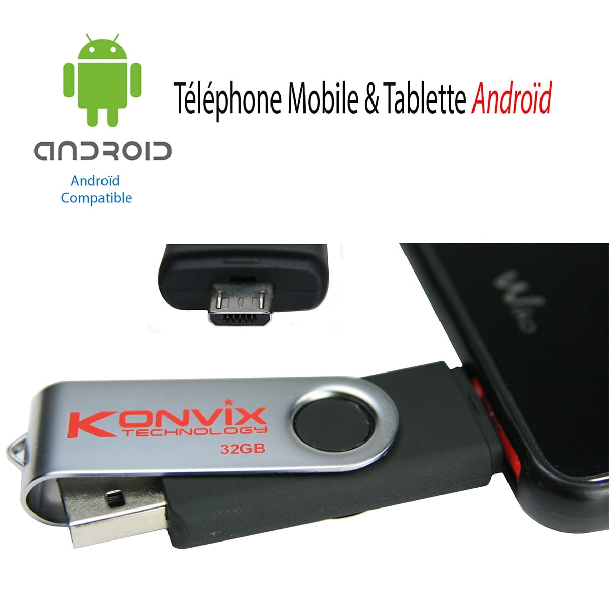 Clé USB 2 en 1 32go