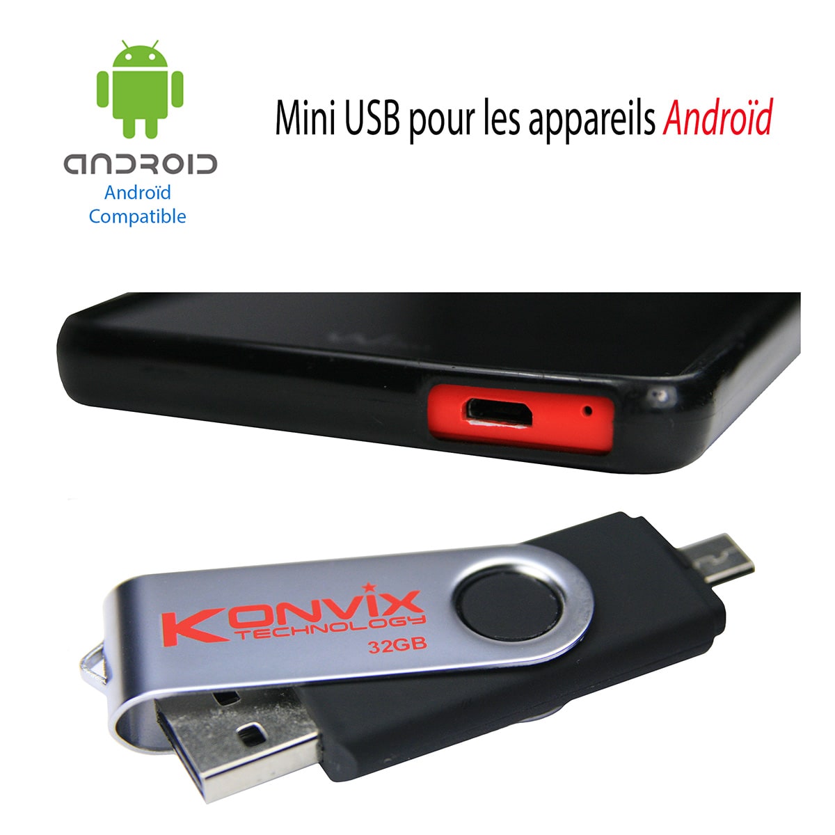 Clé USB 2 en 1 32go