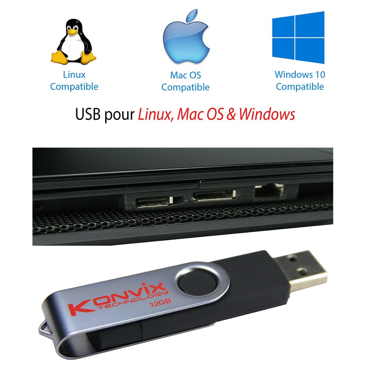 Clé USB 2 en 1 32go