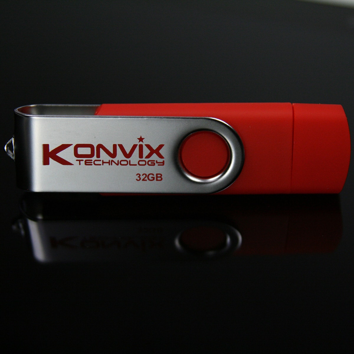 Clé USB 2 en 1 Konvix 32 Go rouge