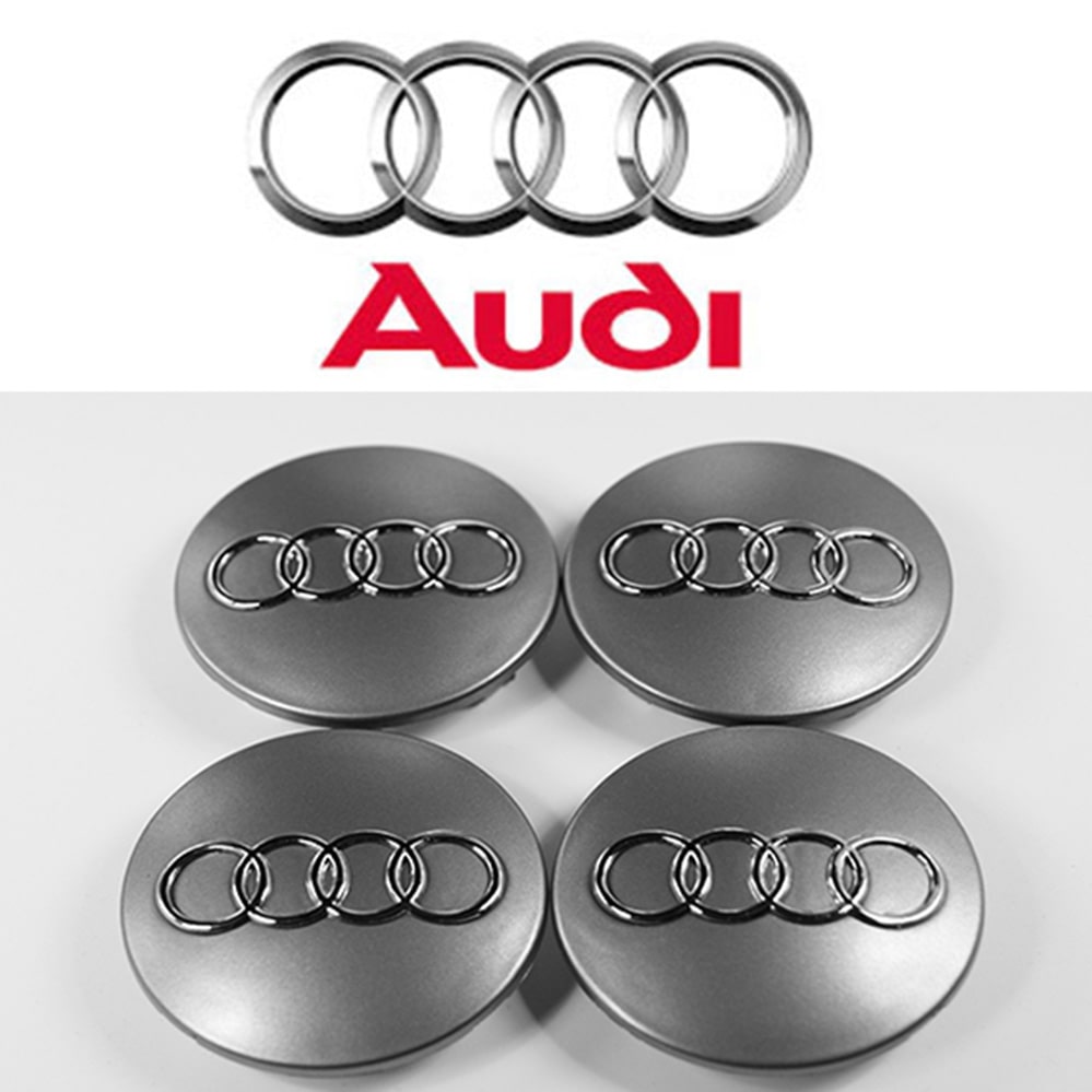 Caches moyeux centre de roue AUDI gris 60mm facile à utiliser