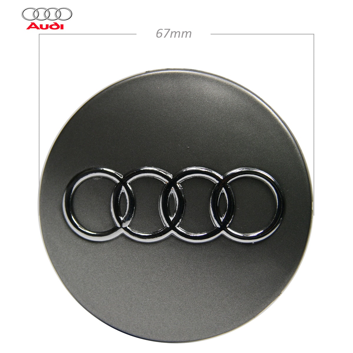 Caches moyeux centre de roue AUDI gris 67mm