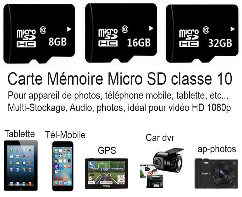 Carte mémoire Micro SD pour Smartphone, appareil photo numérique